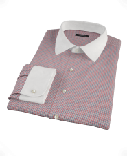 Red Black Mini Gingham Men's Dress Shirt 