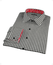Black Classic Gingham Custom Dress Shirt 