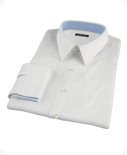 White Brushed Diagonal 100s Twill Men's Dress Shirt 