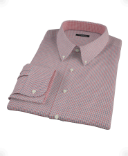 Red Black Mini Gingham Men's Dress Shirt 