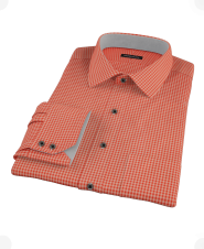Orange Mini Gingham Men's Dress Shirt 