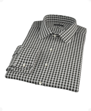 Monti Black Classic Gingham Fitted Dress Shirt 