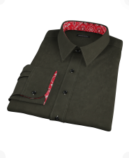 Black 140s Suprlux Broadcloth Custom Dress Shirt 