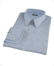 Blue Mini Chevron Fitted Dress Shirt 