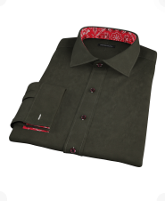Black 140s Suprlux Broadcloth Men's Dress Shirt 