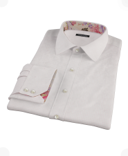 Pink Grid Twill Fitted Dress Shirt 
