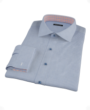 Blue Dobby PIC Stripe Fitted Dress Shirt 