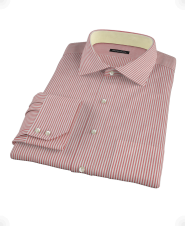 Burgundy University Bengal Stripe Men's Dress Shirt 