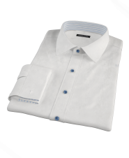 White Royal Oxford Cloth Easy Care Fitted Dress Shirt 