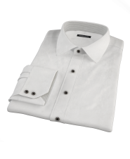 White Royal Oxford Cloth Easy Care Custom Dress Shirt 
