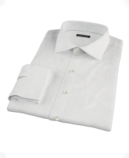 White Brushed Diagonal 100s Twill Custom Dress Shirt 