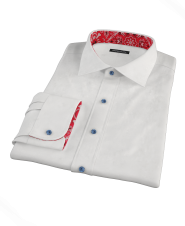 White Royal Oxford Cloth Easy Care Custom Dress Shirt 