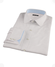 Pink Grid Twill Fitted Dress Shirt 