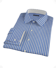Monti Classic Blue Gingham Fitted Dress Shirt 