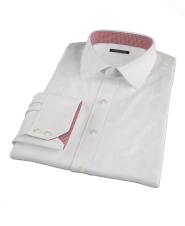 White Royal Oxford Cloth Easy Care Fitted Dress Shirt 