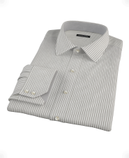Black Classic Dress Stripe Fitted Dress Shirt 