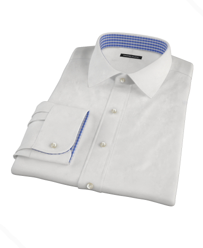 White Pinpoint Custom Dress Shirt 