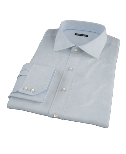 Blue Broadcloth Fitted Dress Shirt 