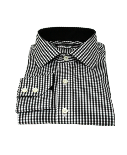 Small Black Gingham Custom Dress Shirt 
