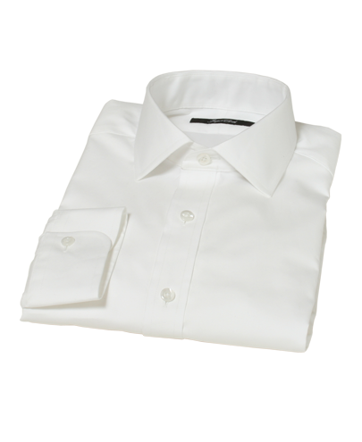 White Pinpoint Custom Dress Shirt 