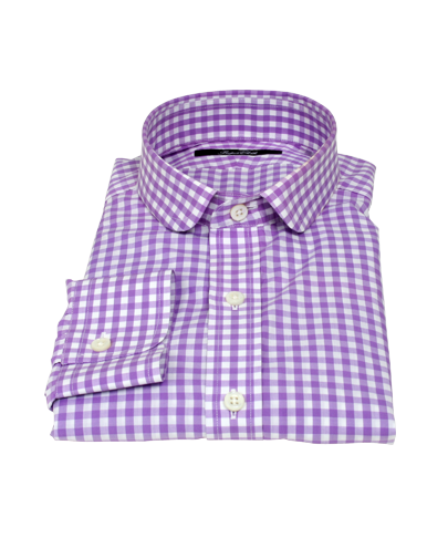 Light Purple Gingham Men's Dress Shirt 