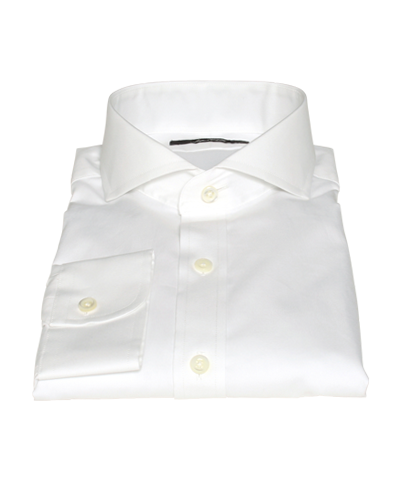 White Pinpoint Fitted Dress Shirt 