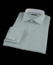 Navy and Green Tattersall Check Men's Dress Shirt 