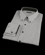 Black Gingham Custom Dress Shirt 