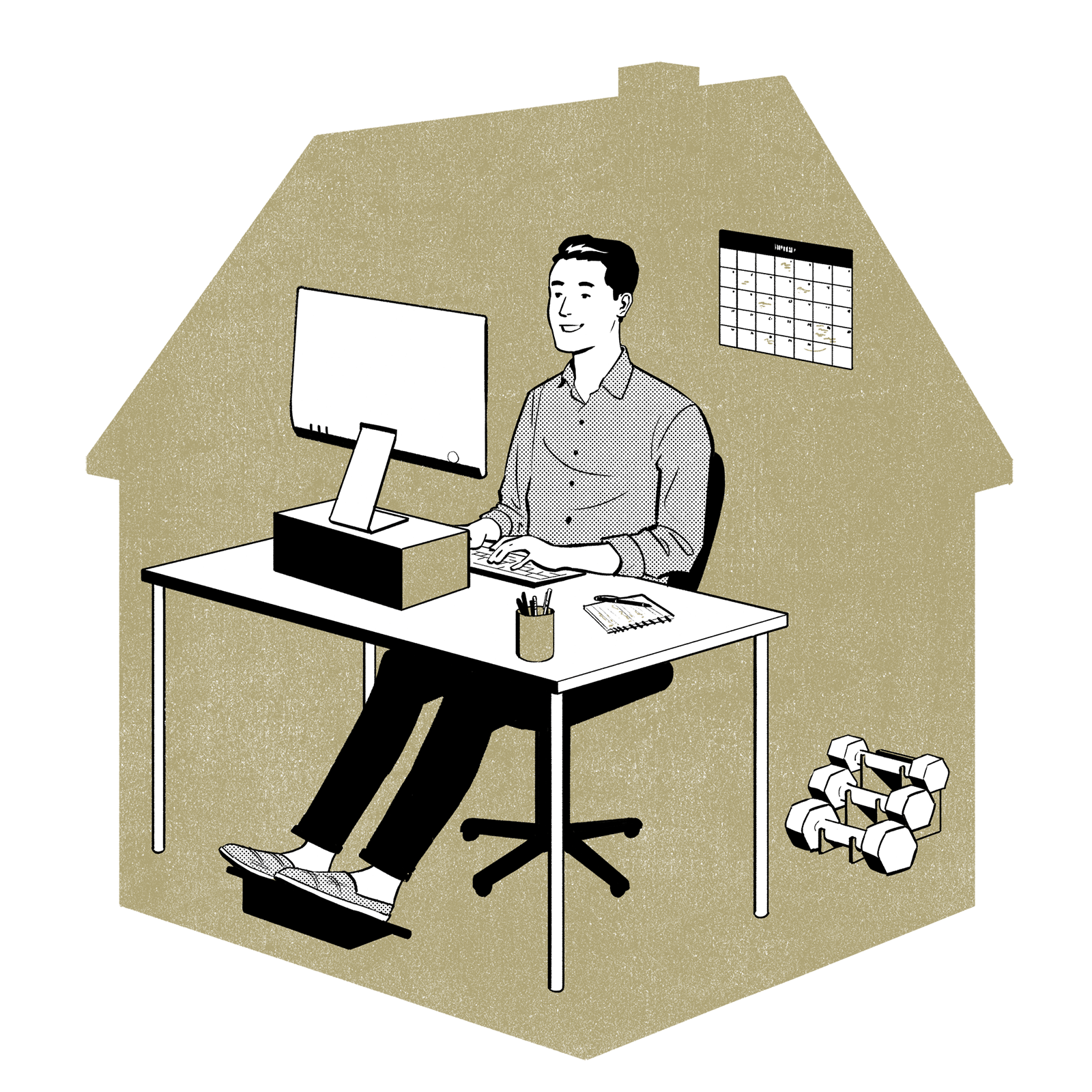 Working from Home Illustration