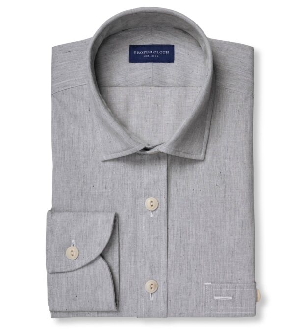 Proper Cloth Albiate Light Grey Recycled Cotton Twill