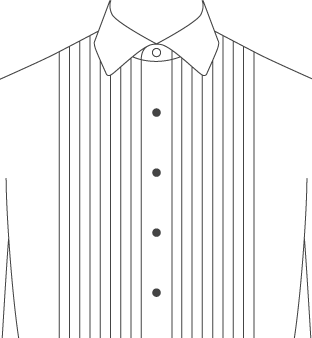 Pleated Tuxedo Shirt Front