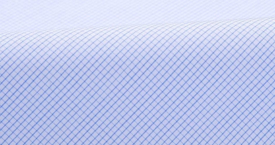 Mini grid dress shirt fabric.