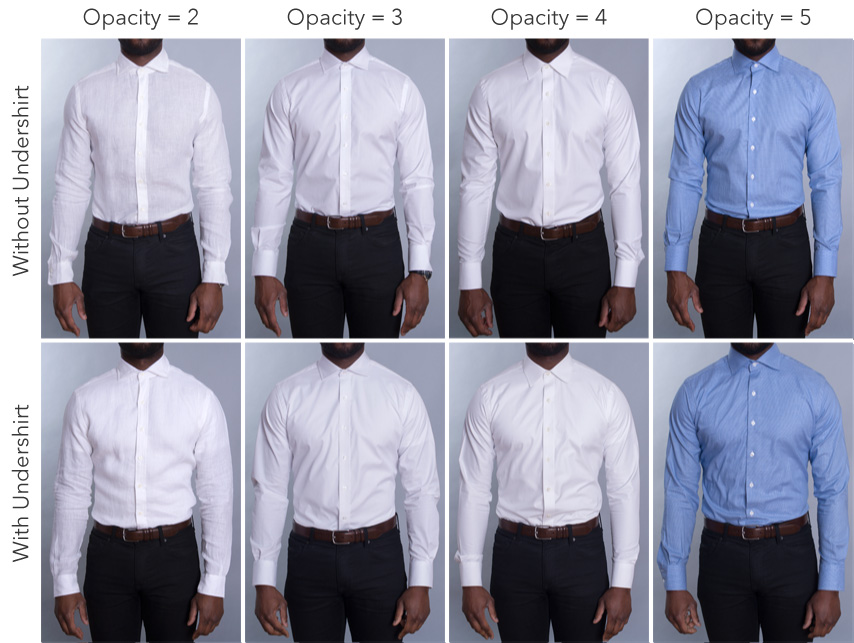 Dress Shirt Opacity on Dark Skin Tone