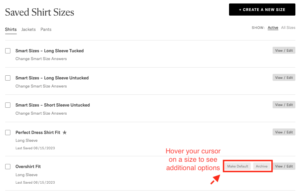 archive or set a default size