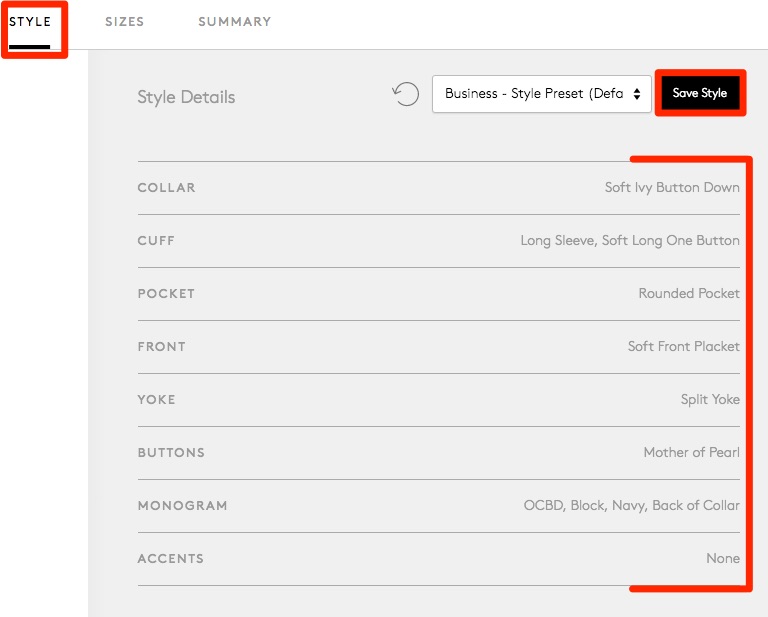 Saved Style Profile 1