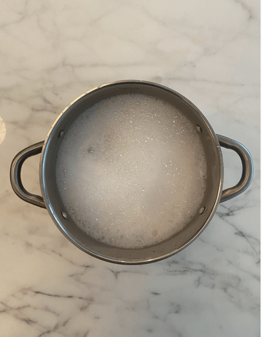 pot with soapy water