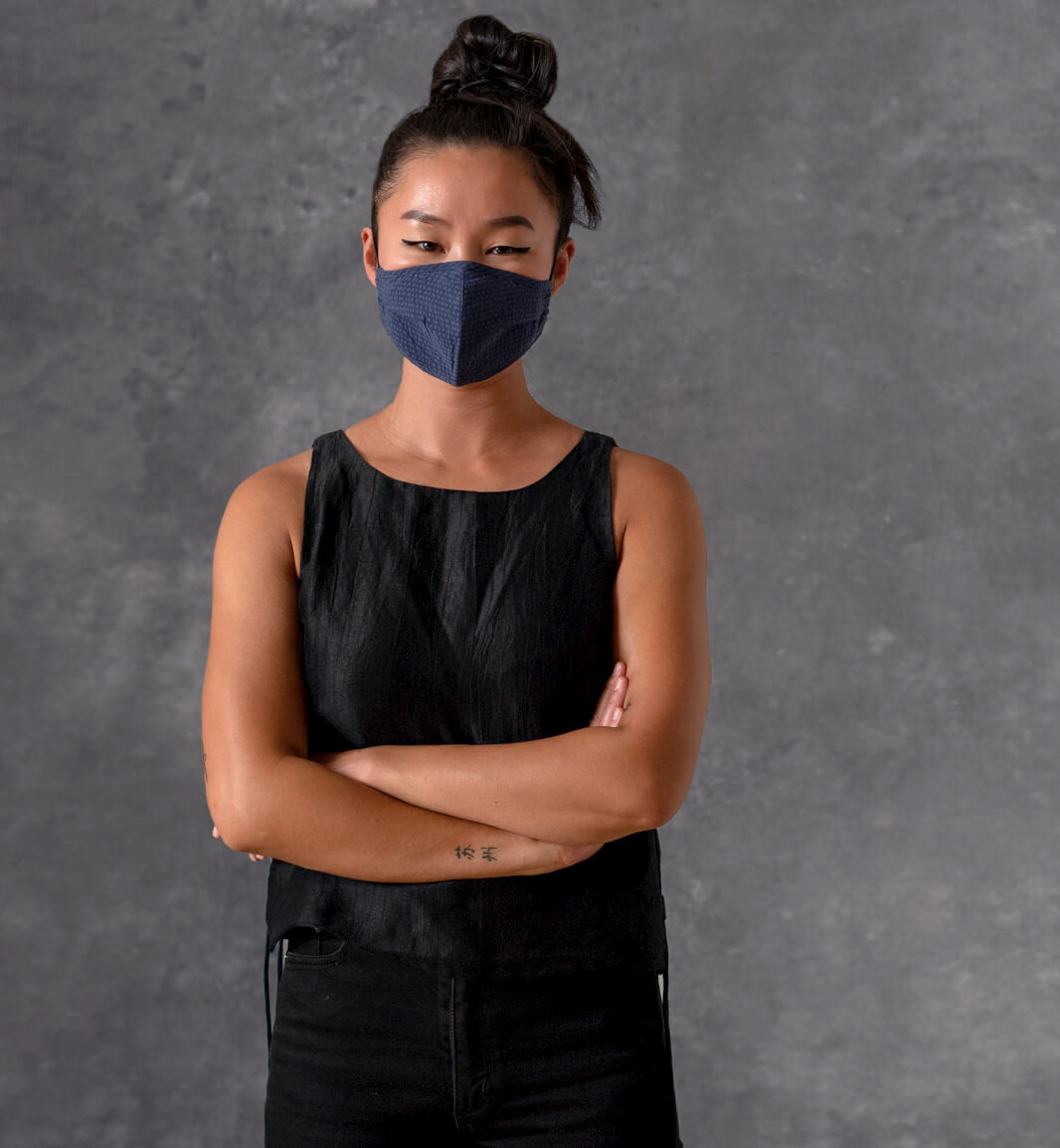 model wearing size small mask