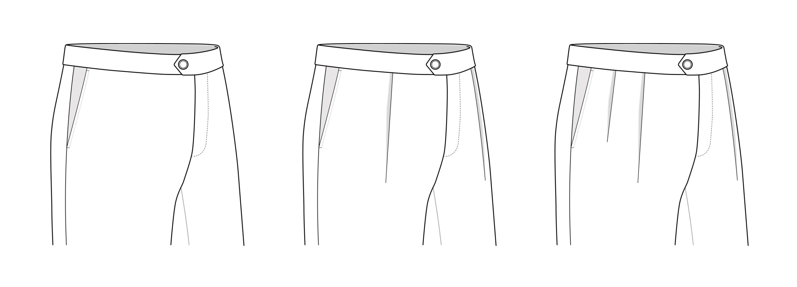 trouser front options illustration