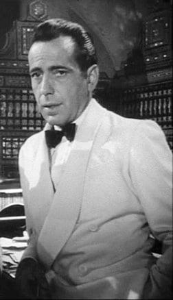The iconic Humphrey Bogart in a double breasted dinner jacket.