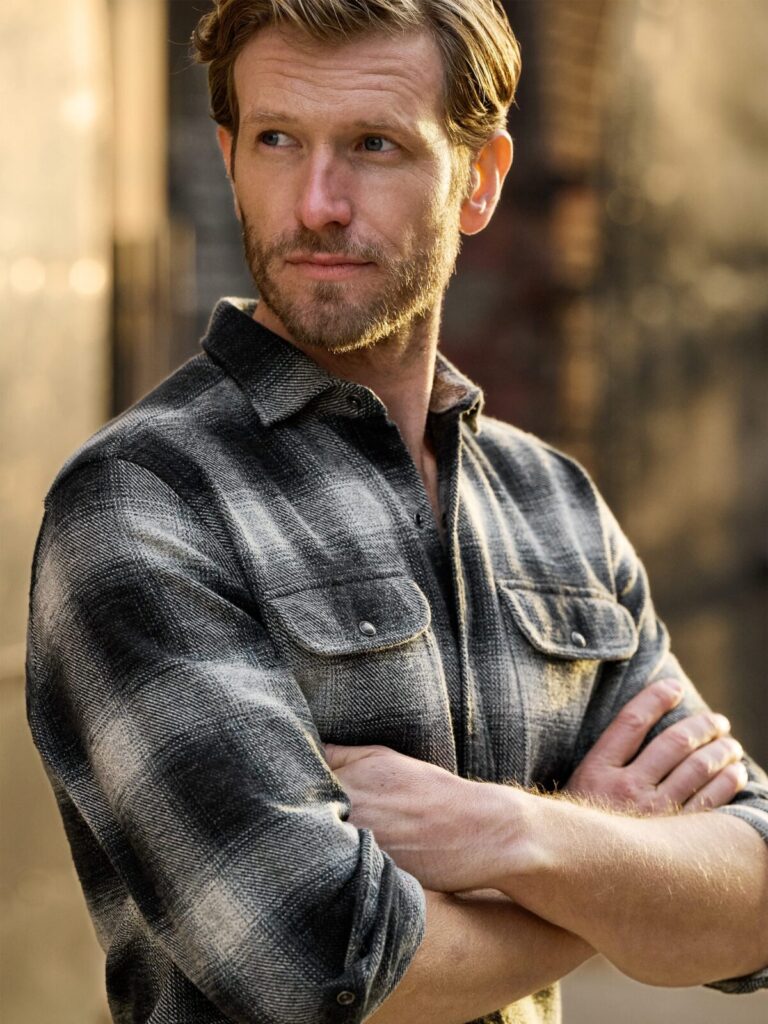 The Japanese Low-Twist provides warmth and easy styling, make it a great fall shirt.