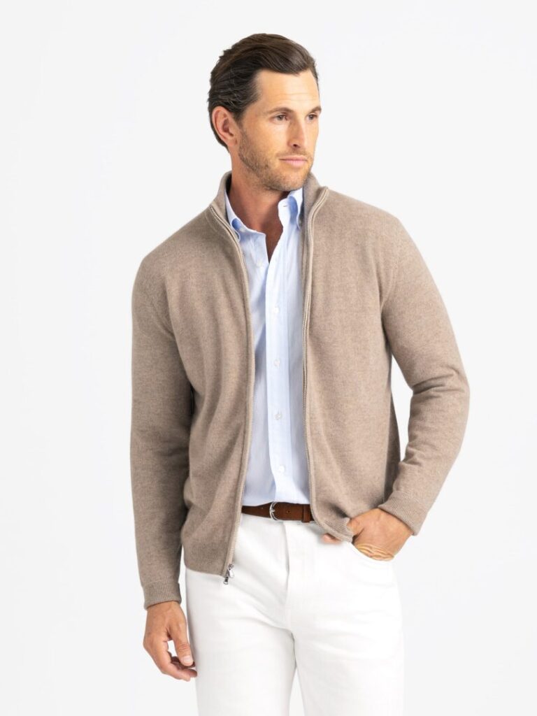 a cashmere full-zip