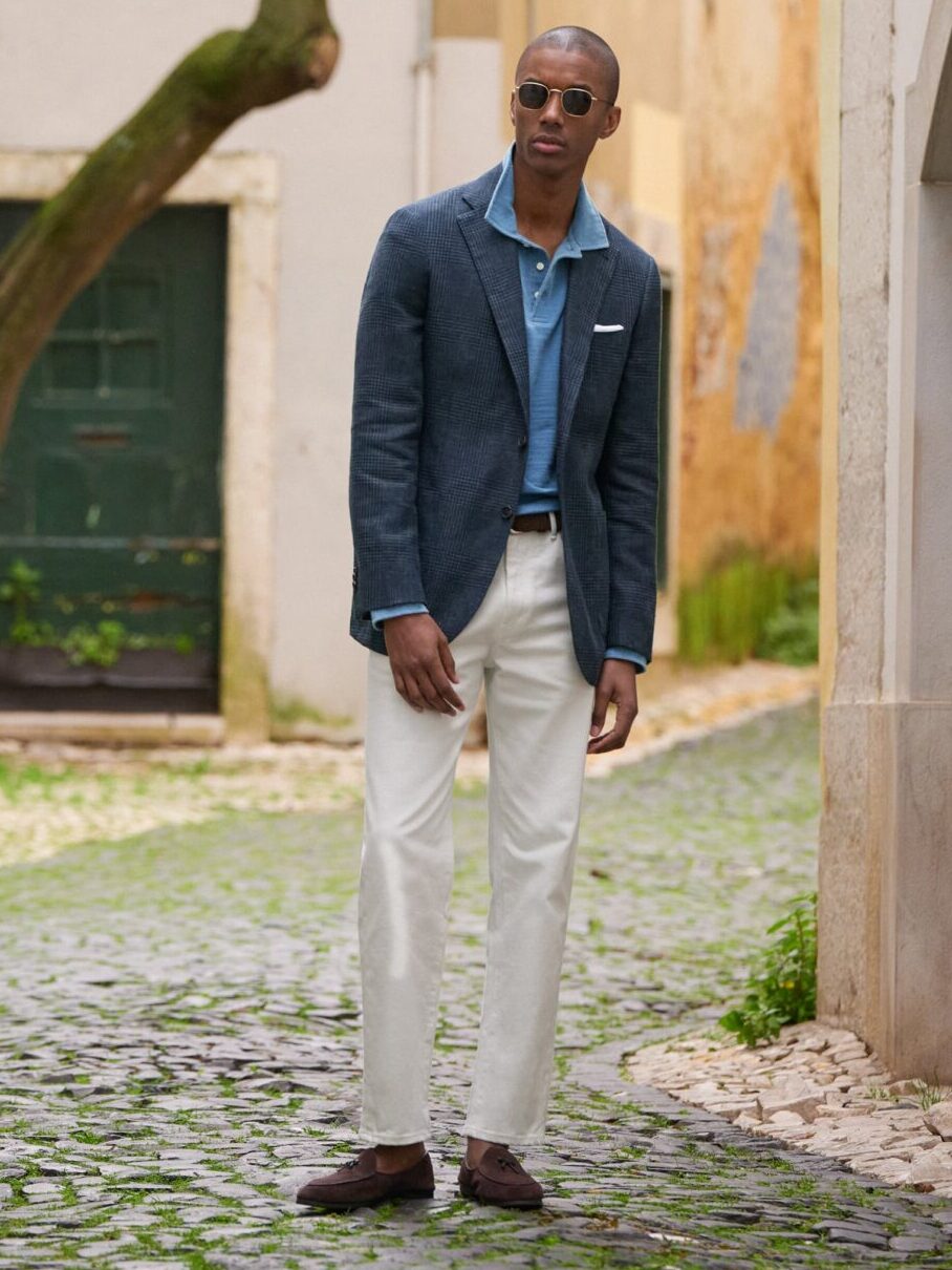 a linen jacket great for warm weather