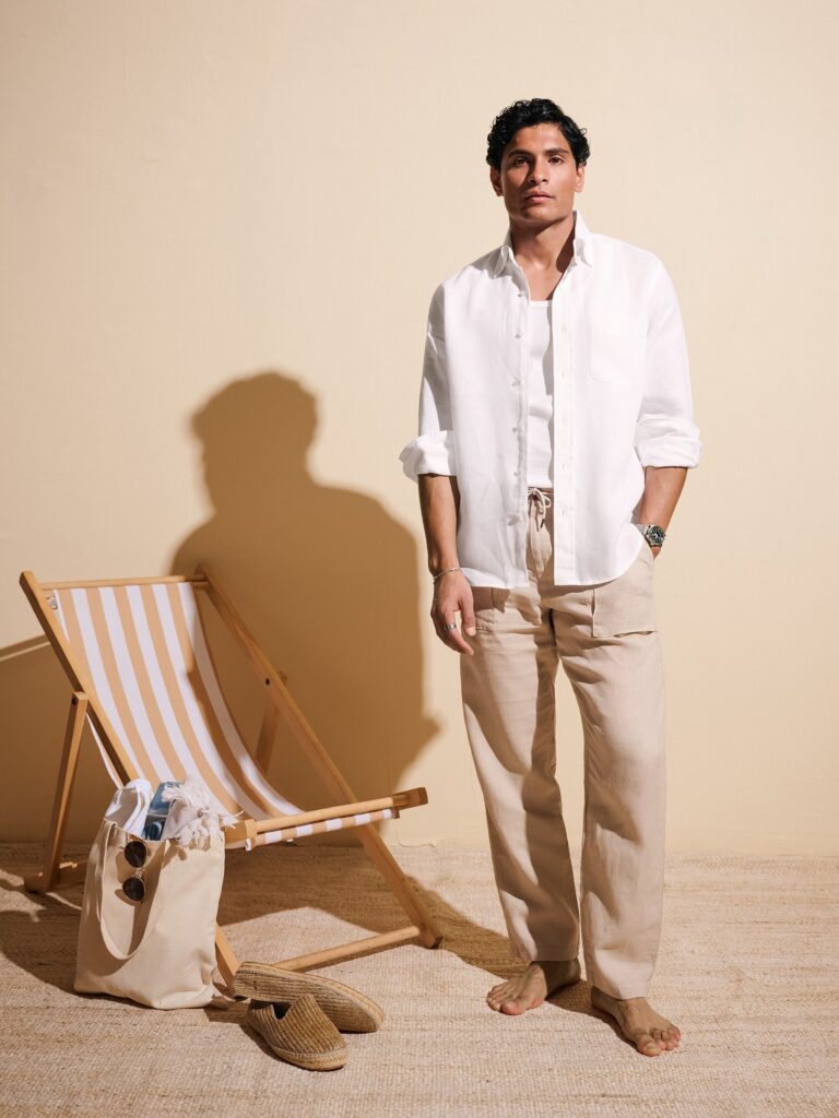 a linen shirt over a tank offers both style and functionality