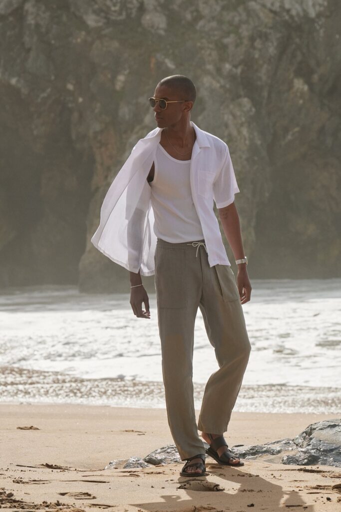 treat your linen shirt as a top layer for breezy days
